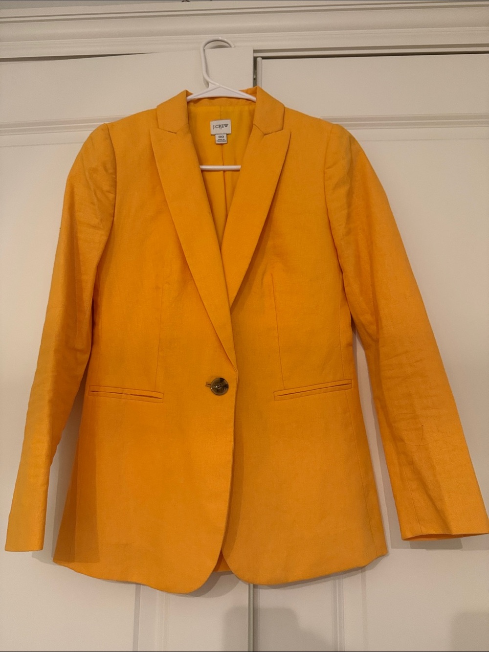 NWOT J. Crew Bright Orange Single-Button Linen Blazer
